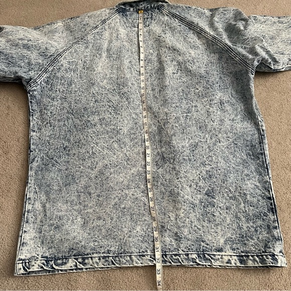 Vintage 1990s Sundance Stone Acid Wash Oversized Denim Duster Jacket - Picture 14 of 14